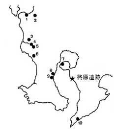 縄文時代後期の主な貝塚分布図1