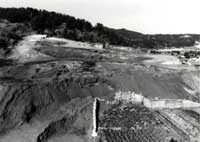 成川遺跡の土坑墓群の遠景
